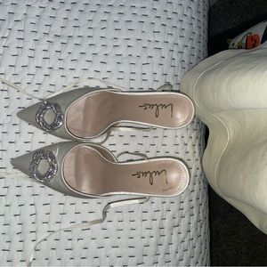 Lulu’s satin tie up heels